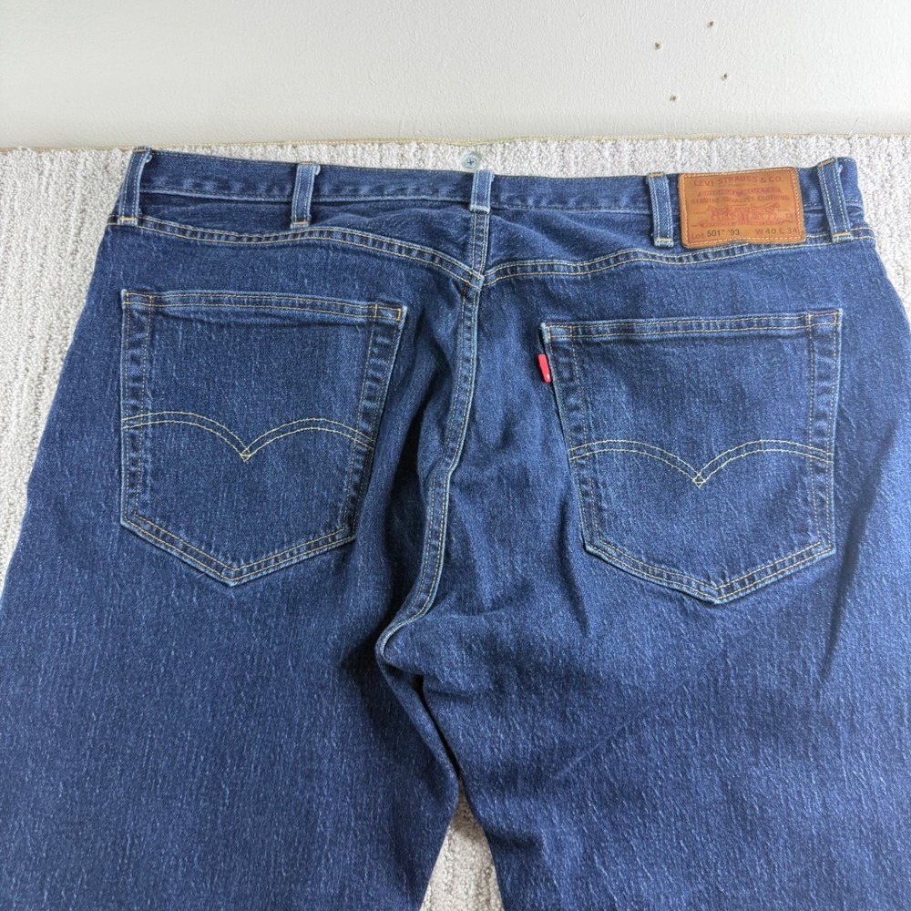 Levis Premium 501 XX Straight Leg Jeans Mens Size 40x34 Blue Denim - Picture 4 of 9